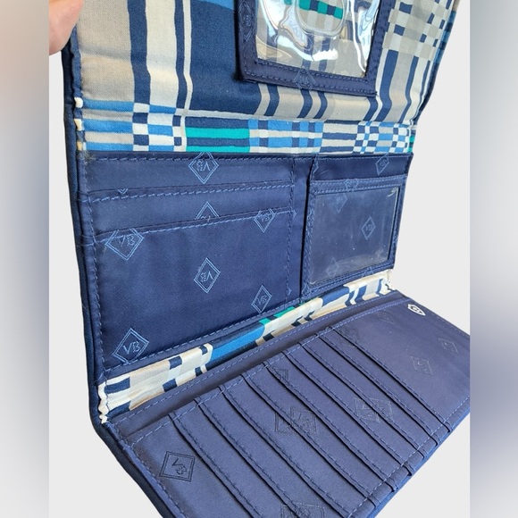 Vera Bradley RFID Trifold Wallet in Santiago Floral Print Quilted Cotton - Picture 7 of 12